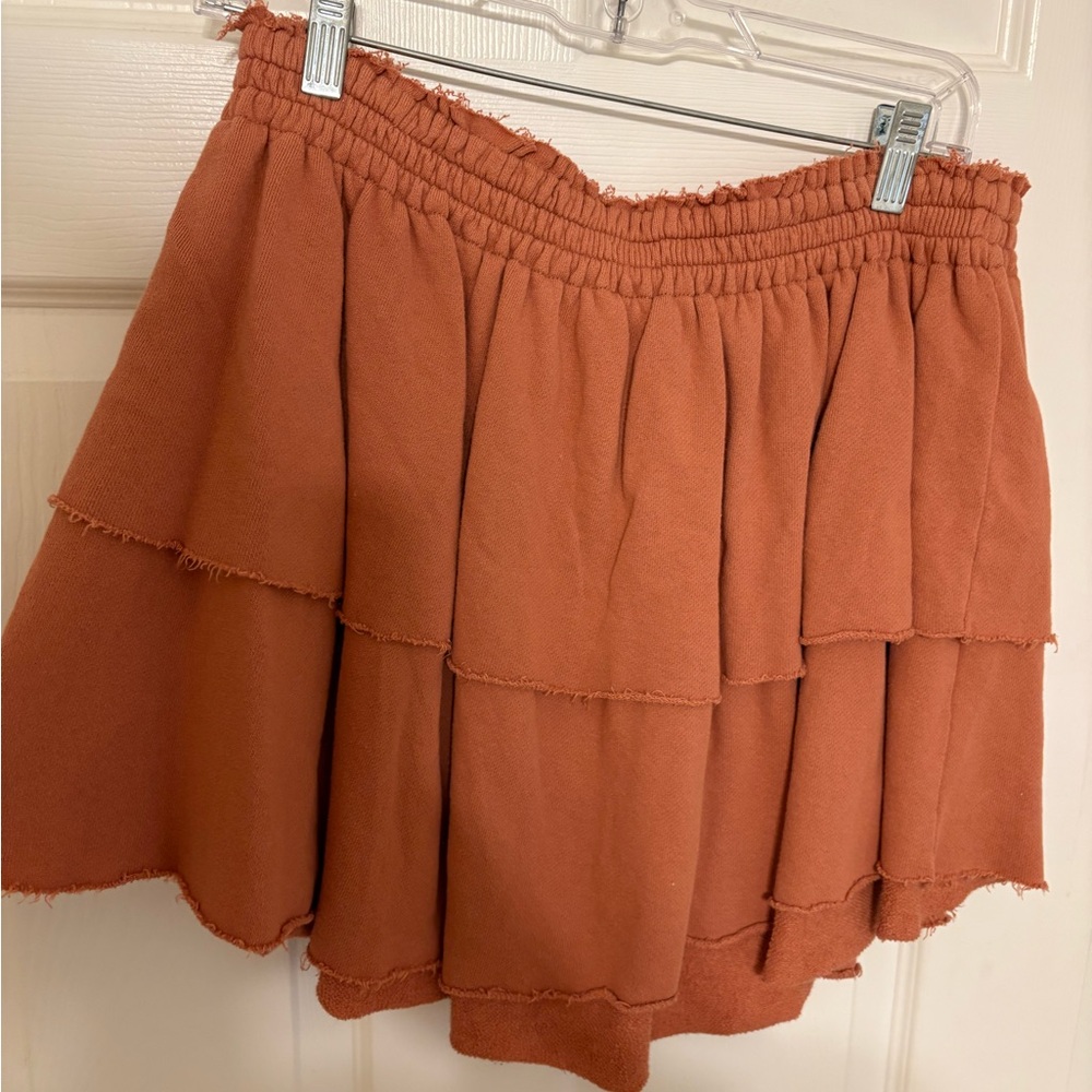 Women's Tiered Skirt in Rust